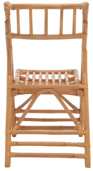 Safavieh MAJA RATTAN FOLDING ACCENT CHAIR - Stylish Minimalist Design for Indoor and Outdoor Versatility Honey SEA7042B-SET2