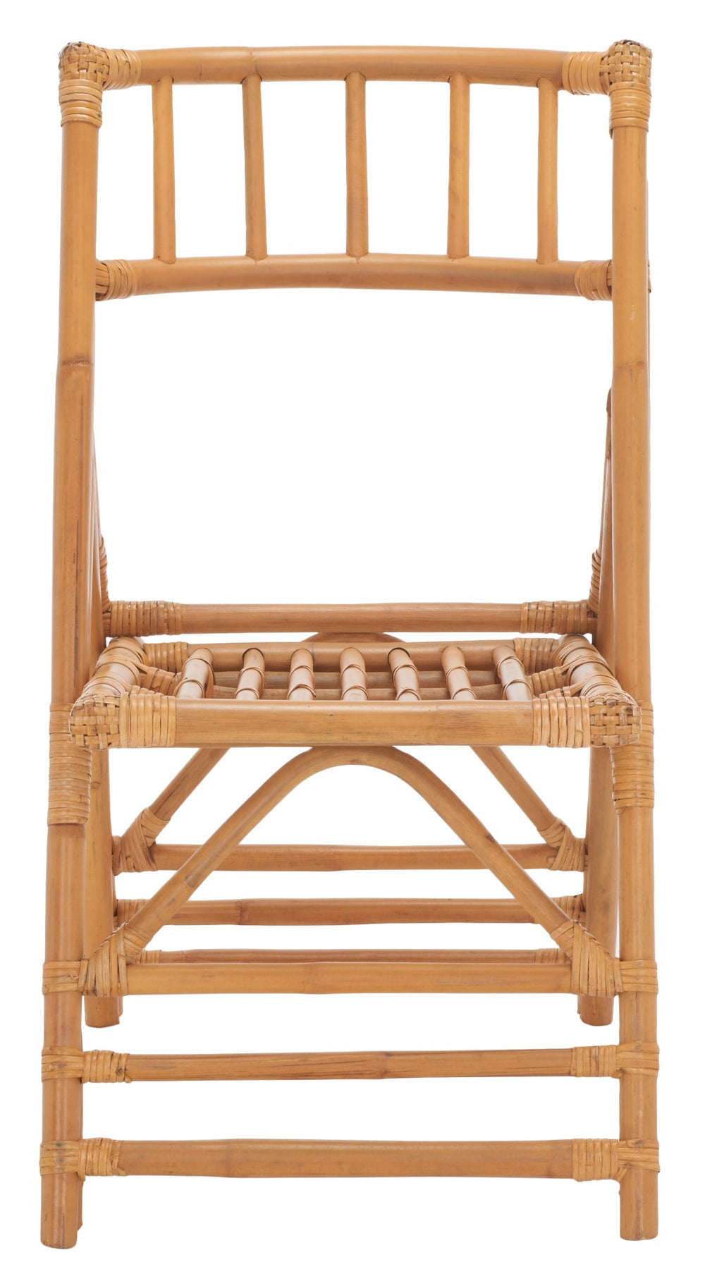 Safavieh MAJA RATTAN FOLDING ACCENT CHAIR - Stylish Minimalist Design for Indoor and Outdoor Versatility Honey SEA7042B-SET2