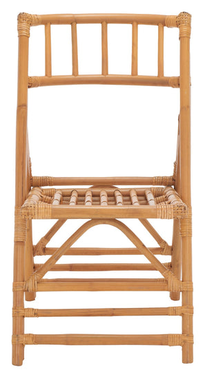 Safavieh MAJA RATTAN FOLDING ACCENT CHAIR - Stylish Minimalist Design for Indoor and Outdoor Versatility Honey SEA7042B-SET2