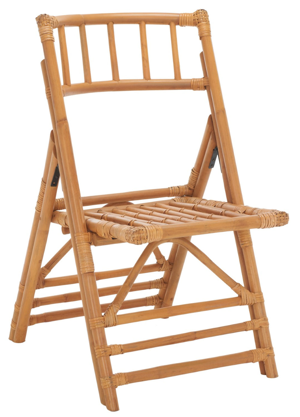 Safavieh MAJA RATTAN FOLDING ACCENT CHAIR - Stylish Minimalist Design for Indoor and Outdoor Versatility Honey SEA7042B-SET2