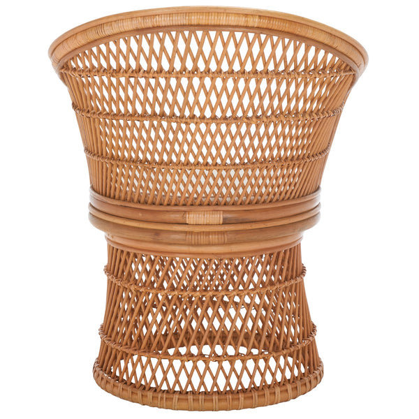 Safavieh Iola Swivel Accent Chair W/ Cushion XII23 Natural / White Rattan SEA7043A