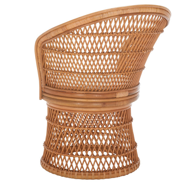 Safavieh Iola Swivel Accent Chair W/ Cushion XII23 Natural / White Rattan SEA7043A