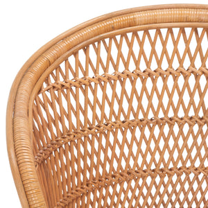 Safavieh Iola Swivel Accent Chair W/ Cushion XII23 Natural / White Rattan SEA7043A