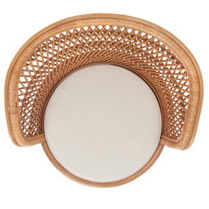 Safavieh Iola Swivel Accent Chair W/ Cushion XII23 Natural / White Rattan SEA7043A