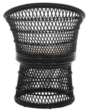 Safavieh Iola Swivel Accent Chair W/ Cushion XII23 Black / White Rattan SEA7043B