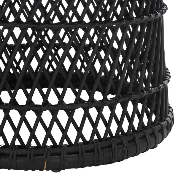 Safavieh Iola Swivel Accent Chair W/ Cushion XII23 Black / White Rattan SEA7043B