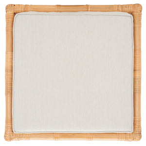 Safavieh Larroux Rattan Ottoman W/ Cushion XII23 Honey / White Rattan SEA7044A