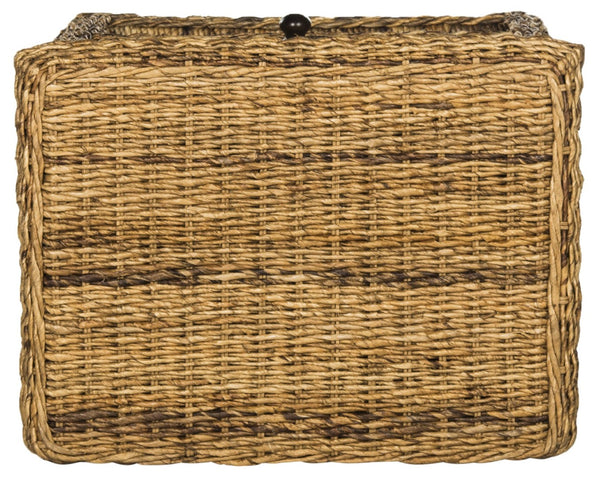 Safavieh Magi Natural Brown Wicker Nightstand With Drawer & Open Storage - Tropical Style For Bedroom Decor SEA8001A
