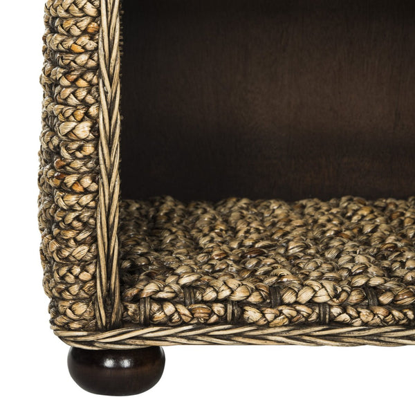 Safavieh Musa Braided Brown Wash Wicker Nightstand – Coastal-Inspired Design With Smart Storage Solutions SEA8003A