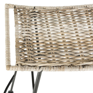 Safavieh ATARA Grey Barstools - Contemporary Design with Durable Woven Fabric for Stylish Seating Solutions SEA8006A-SET2