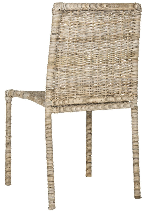 Safavieh MAKASSAR Side Chairs - Grey Kubu Weave Accent Chair with Durable Aluminum Frame for Stylish Interiors SEA8008A-SET2