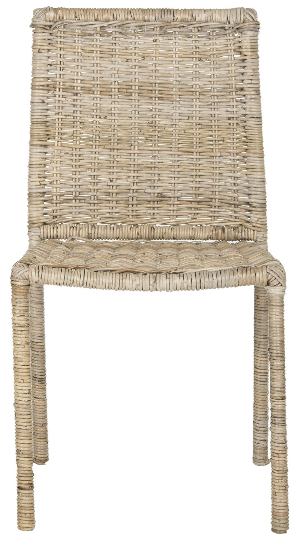 Safavieh MAKASSAR Side Chairs - Grey Kubu Weave Accent Chair with Durable Aluminum Frame for Stylish Interiors SEA8008A-SET2