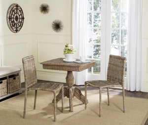 Safavieh MAKASSAR Side Chairs - Grey Kubu Weave Accent Chair with Durable Aluminum Frame for Stylish Interiors SEA8008A-SET2