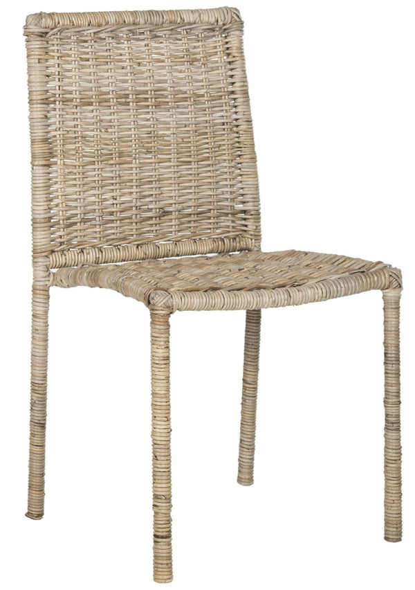 Safavieh MAKASSAR Side Chairs - Grey Kubu Weave Accent Chair with Durable Aluminum Frame for Stylish Interiors SEA8008A-SET2