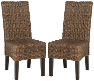 Safavieh AVITA Dining Chairs - Elevate Your Space with Artisanal Comfort and Timeless Style for Any Room Brown SEA8012B-SET2