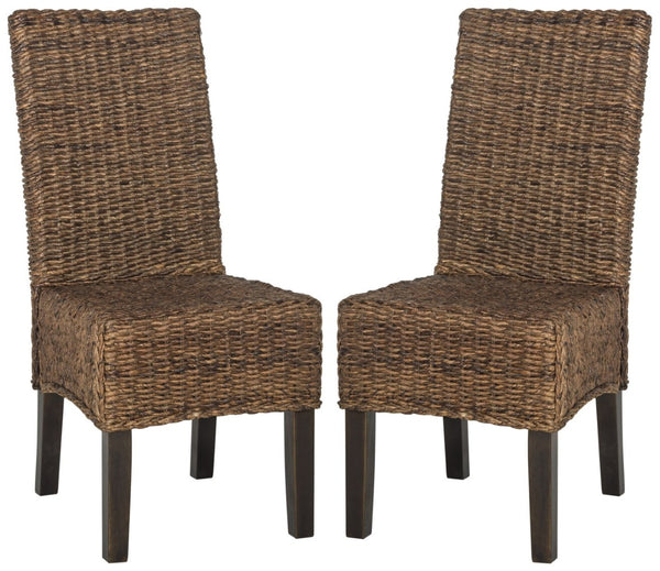 Safavieh AVITA Dining Chairs - Elevate Your Space with Artisanal Comfort and Timeless Style for Any Room Brown SEA8012B-SET2
