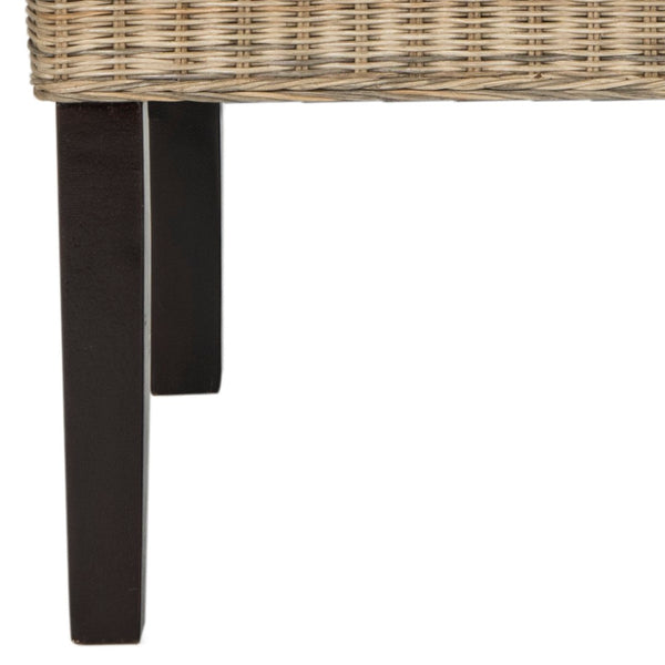 Safavieh ARJUN Wicker Dining Chairs – Artisan Crafted Comfort with Coastal Charm for Elegant Dining Spaces Grey SEA8013A-SET2
