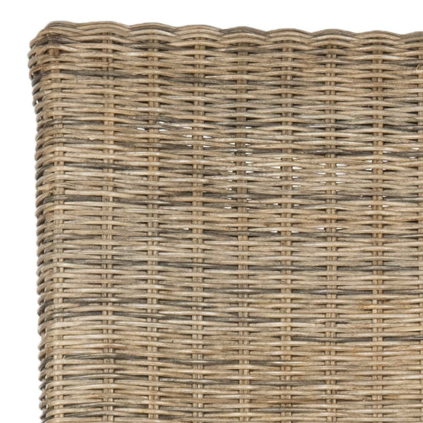 Safavieh ARJUN Wicker Dining Chairs – Artisan Crafted Comfort with Coastal Charm for Elegant Dining Spaces Grey SEA8013A-SET2