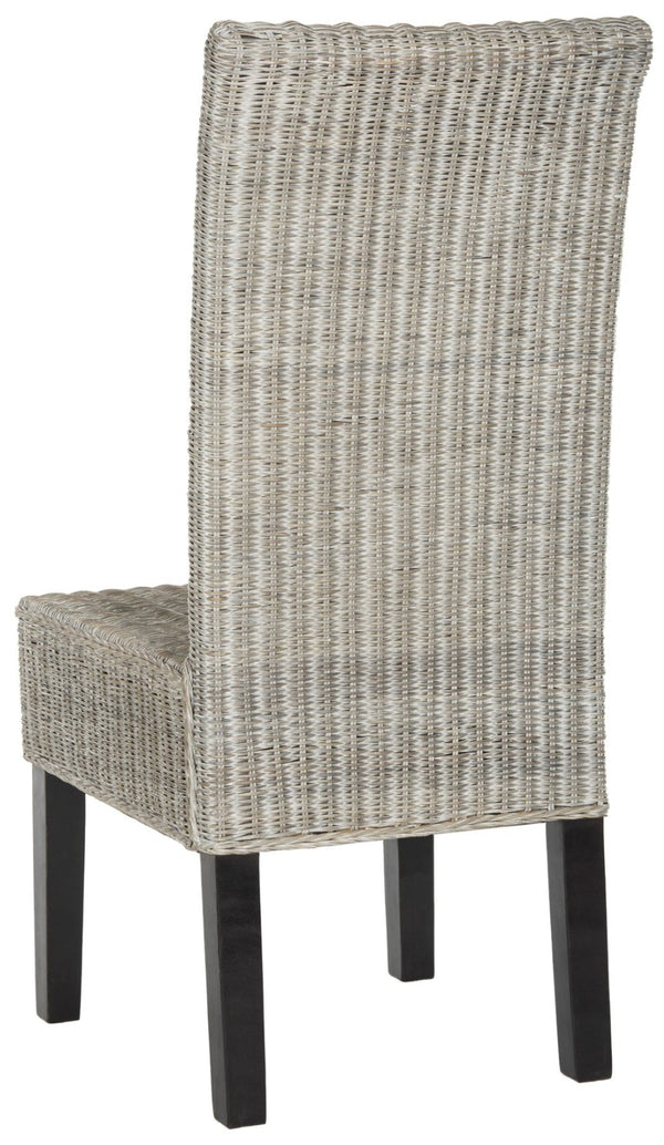 Safavieh ARJUN Wicker Dining Chairs – Artisan Crafted Comfort with Coastal Charm for Elegant Dining Spaces Antique / Grey SEA8013B-SET2
