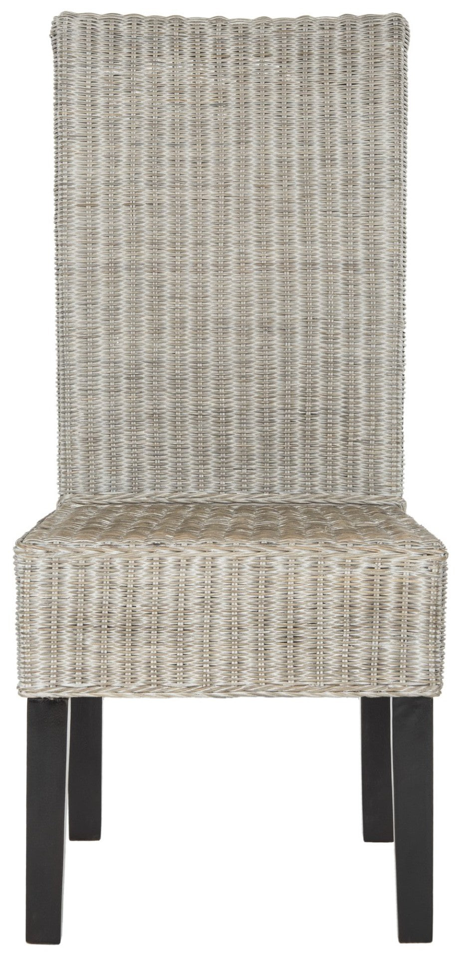 Safavieh ARJUN Wicker Dining Chairs – Artisan Crafted Comfort with Coastal Charm for Elegant Dining Spaces Antique / Grey SEA8013B-SET2