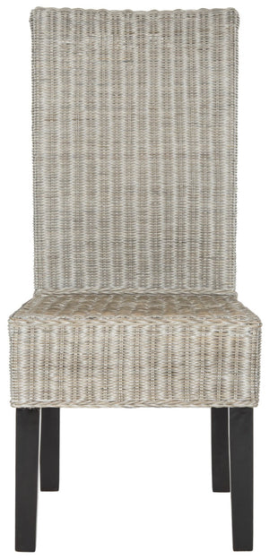 Safavieh ARJUN Wicker Dining Chairs – Artisan Crafted Comfort with Coastal Charm for Elegant Dining Spaces Antique / Grey SEA8013B-SET2