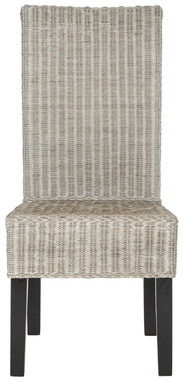 Safavieh ARJUN Wicker Dining Chairs – Artisan Crafted Comfort with Coastal Charm for Elegant Dining Spaces Antique / Grey SEA8013B-SET2