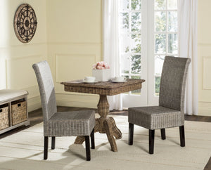 Safavieh ARJUN Wicker Dining Chairs – Artisan Crafted Comfort with Coastal Charm for Elegant Dining Spaces Antique / Grey SEA8013B-SET2