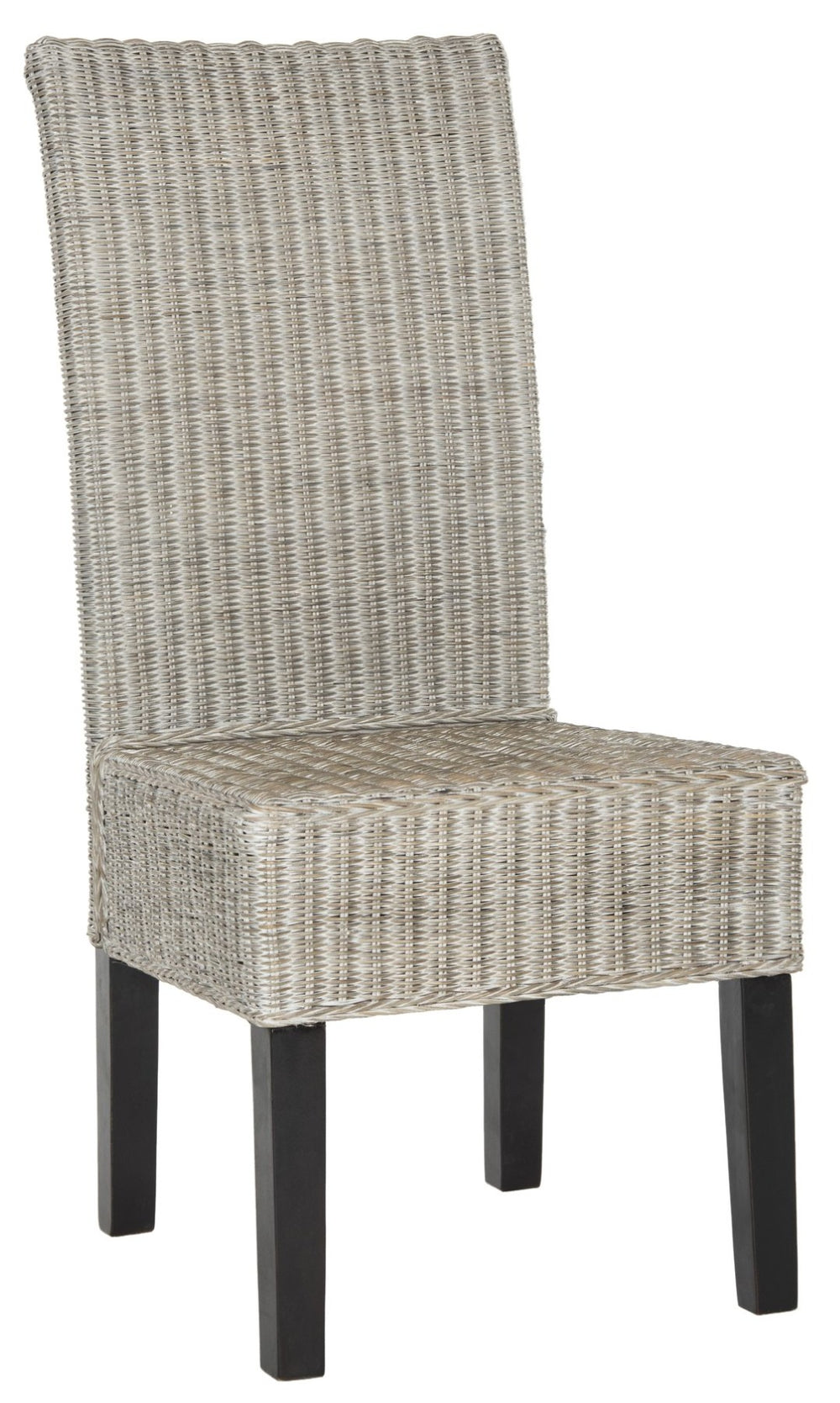 Safavieh ARJUN Wicker Dining Chairs – Artisan Crafted Comfort with Coastal Charm for Elegant Dining Spaces Antique / Grey SEA8013B-SET2