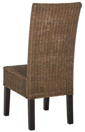 Safavieh ARJUN Wicker Dining Chairs – Artisan Crafted Comfort with Coastal Charm for Elegant Dining Spaces Brown / Multi SEA8013C-SET2