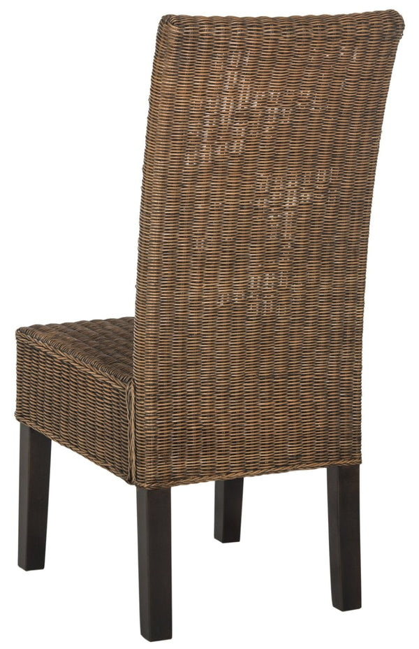 Safavieh ARJUN Wicker Dining Chairs – Artisan Crafted Comfort with Coastal Charm for Elegant Dining Spaces Brown / Multi SEA8013C-SET2