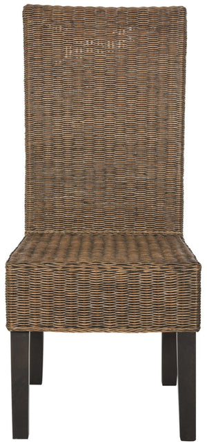 Safavieh ARJUN Wicker Dining Chairs – Artisan Crafted Comfort with Coastal Charm for Elegant Dining Spaces Brown / Multi SEA8013C-SET2