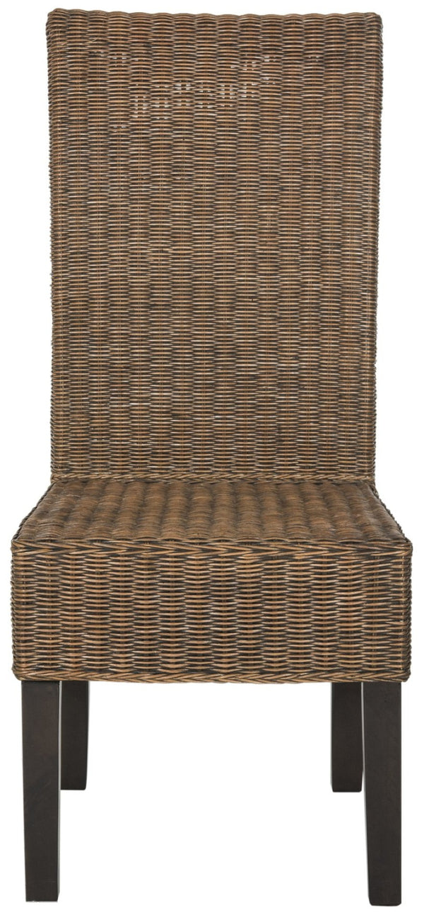 Safavieh ARJUN Wicker Dining Chairs – Artisan Crafted Comfort with Coastal Charm for Elegant Dining Spaces Brown / Multi SEA8013C-SET2