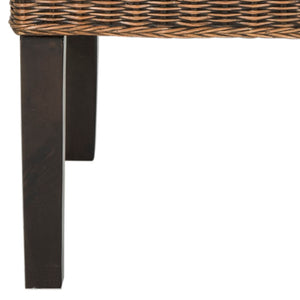 Safavieh ARJUN Wicker Dining Chairs – Artisan Crafted Comfort with Coastal Charm for Elegant Dining Spaces Brown / Multi SEA8013C-SET2