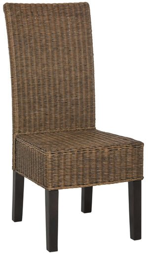 Safavieh ARJUN Wicker Dining Chairs – Artisan Crafted Comfort with Coastal Charm for Elegant Dining Spaces Brown / Multi SEA8013C-SET2