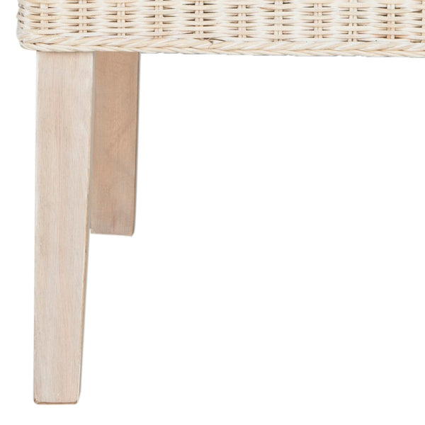 Safavieh ARJUN Wicker Dining Chairs – Artisan Crafted Comfort with Coastal Charm for Elegant Dining Spaces White Washed SEA8013D-SET2