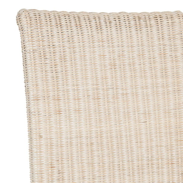 Safavieh ARJUN Wicker Dining Chairs – Artisan Crafted Comfort with Coastal Charm for Elegant Dining Spaces White Washed SEA8013D-SET2