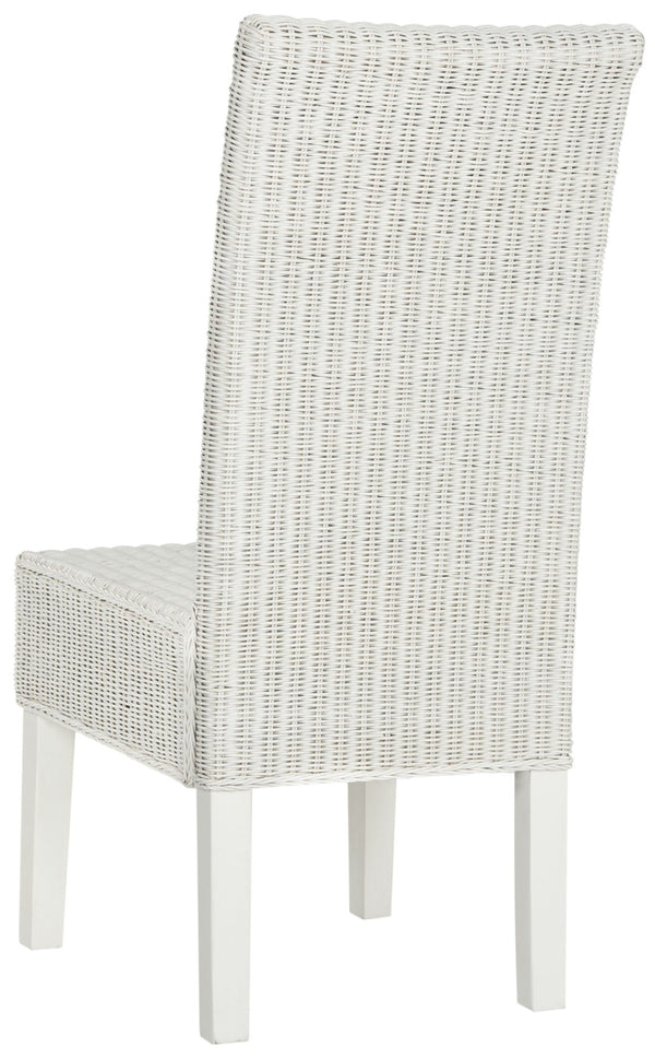 Safavieh ARJUN Wicker Dining Chairs – Artisan Crafted Comfort with Coastal Charm for Elegant Dining Spaces White SEA8013E-SET2