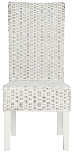Safavieh ARJUN Wicker Dining Chairs – Artisan Crafted Comfort with Coastal Charm for Elegant Dining Spaces White SEA8013E-SET2
