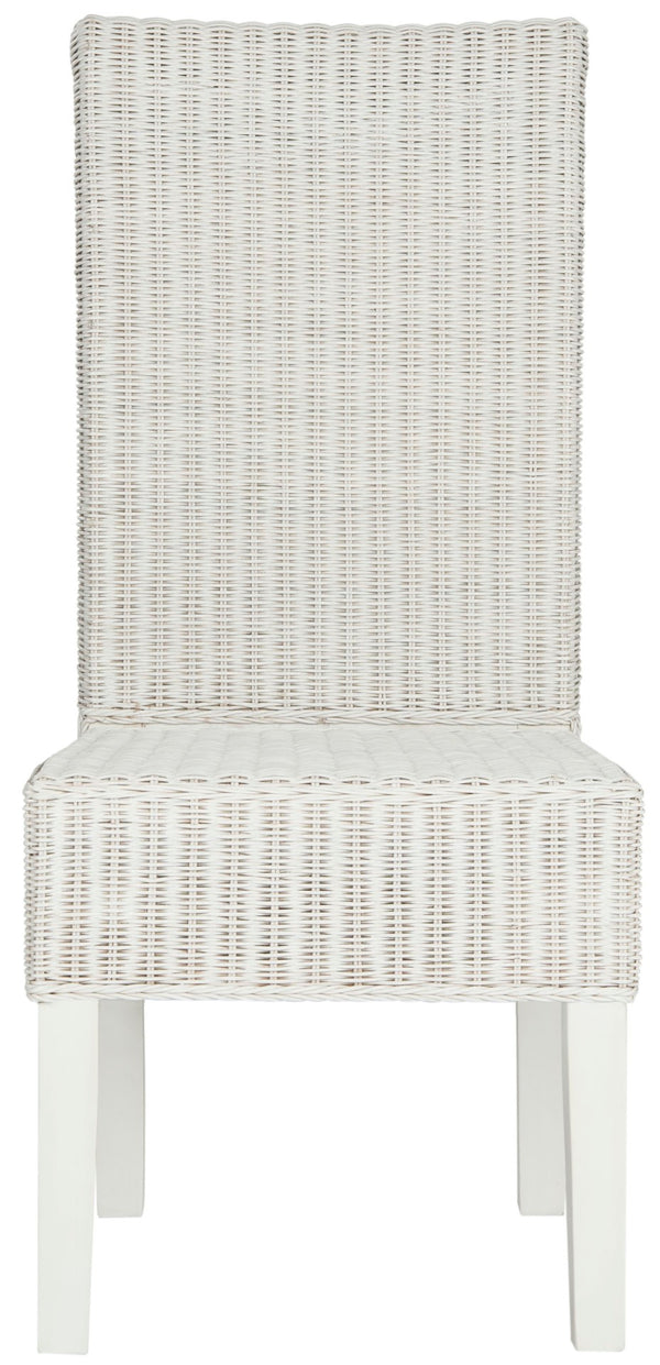 Safavieh ARJUN Wicker Dining Chairs – Artisan Crafted Comfort with Coastal Charm for Elegant Dining Spaces White SEA8013E-SET2