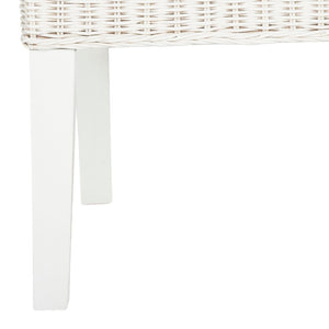 Safavieh ARJUN Wicker Dining Chairs – Artisan Crafted Comfort with Coastal Charm for Elegant Dining Spaces White SEA8013E-SET2