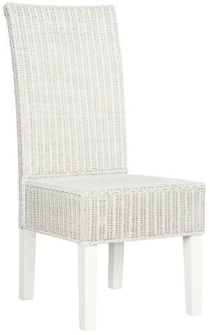 Safavieh ARJUN Wicker Dining Chairs – Artisan Crafted Comfort with Coastal Charm for Elegant Dining Spaces White SEA8013E-SET2