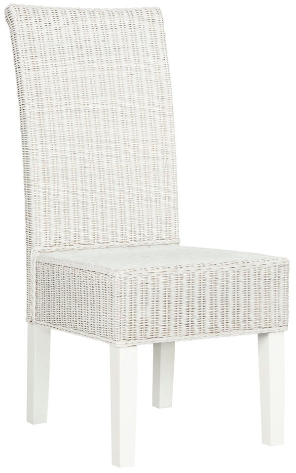 Safavieh ARJUN Wicker Dining Chairs – Artisan Crafted Comfort with Coastal Charm for Elegant Dining Spaces White SEA8013E-SET2