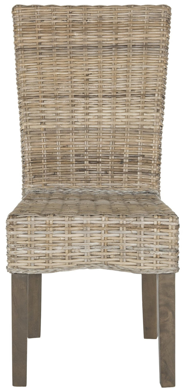 Safavieh OZIAS Dining Chairs - Handcrafted Southeast Asian Design for Stylish and Comfortable Dining Spaces Grey SEA8014A-SET2