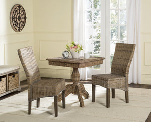 Safavieh OZIAS Dining Chairs - Handcrafted Southeast Asian Design for Stylish and Comfortable Dining Spaces Grey SEA8014A-SET2