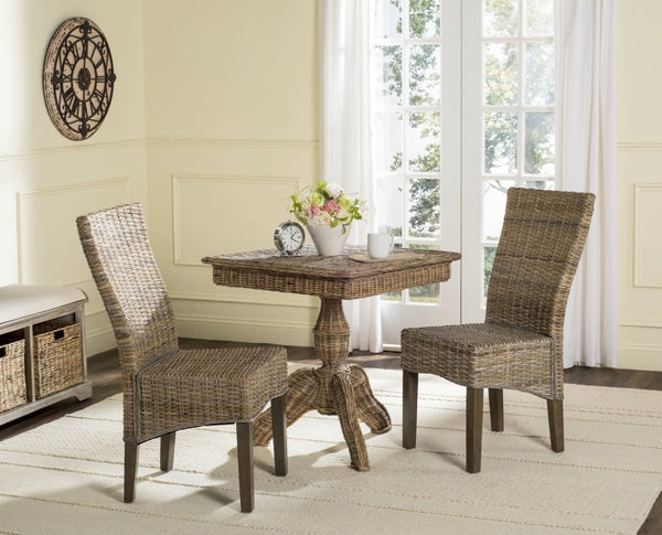 Safavieh OZIAS Dining Chairs - Handcrafted Southeast Asian Design for Stylish and Comfortable Dining Spaces Grey SEA8014A-SET2