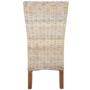 Safavieh OZIAS Dining Chairs - Handcrafted Southeast Asian Design for Stylish and Comfortable Dining Spaces White Washed SEA8014B-SET2