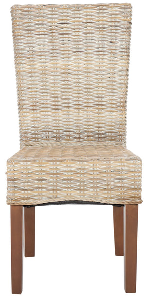 Safavieh OZIAS Dining Chairs - Handcrafted Southeast Asian Design for Stylish and Comfortable Dining Spaces White Washed SEA8014B-SET2