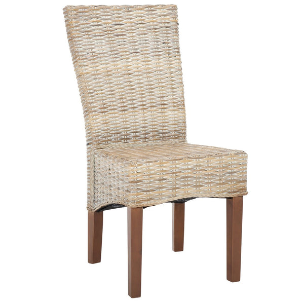 Safavieh OZIAS Dining Chairs - Handcrafted Southeast Asian Design for Stylish and Comfortable Dining Spaces White Washed SEA8014B-SET2