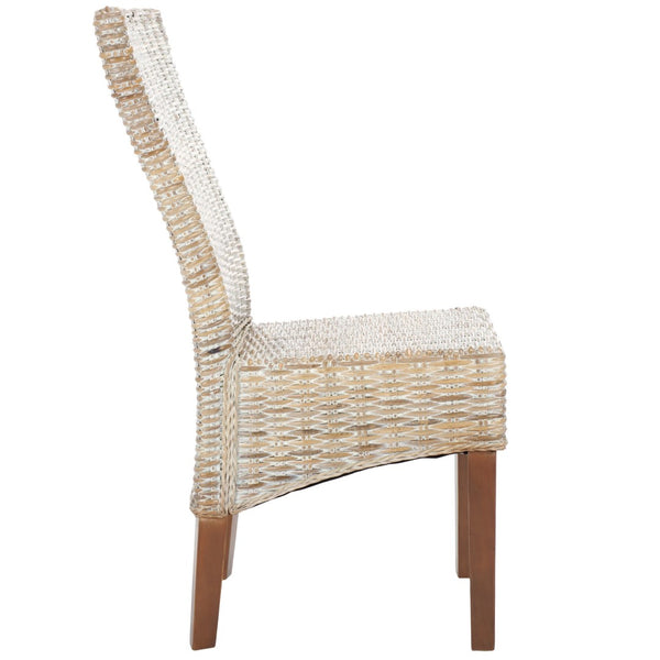 Safavieh OZIAS Dining Chairs - Handcrafted Southeast Asian Design for Stylish and Comfortable Dining Spaces White Washed SEA8014B-SET2
