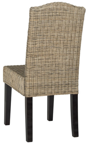 Safavieh ODETTE Wicker Dining Chairs - Coastal Charm with Handcrafted Elegance for Your Dining Space Grey SEA8015A-SET2